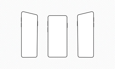 Realistic smartphone blank screen, phone mockup isolated on transparent background. Template for infographics or presentation UI design interface .Vector illustration. EPS 10 .