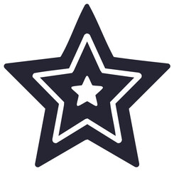 Obraz premium Dark blue star with white outline and inner star, isolated