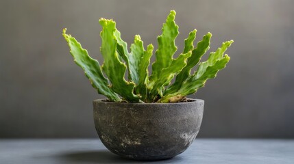 schlumbergera truncata thanksgiving or crab cactus plant growing new leaves