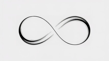 Black and White Infinity Symbol Design: Continuous Line Graphic Representation of Endless Possibilities.