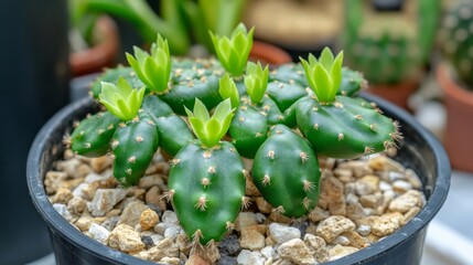 schlumbergera truncata thanksgiving or crab cactus plant growing new leaves