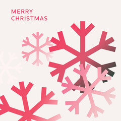 Minimal Snowflake Christmas Greeting Card Vector with Modern Gradient Design
