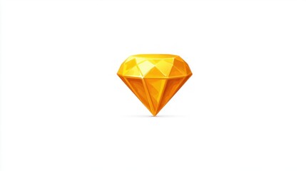 Golden diamond illustration on white background, perfect for design and concepts