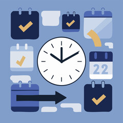 Abstract geometric shapes with vibrant color palette and clean lines