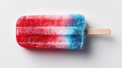 Red, white, and blue popsicle on a white background, perfect for summer