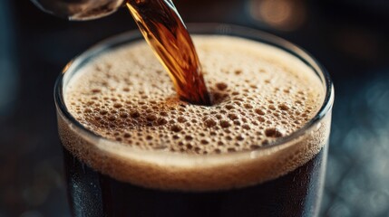 Close-up soda pouring