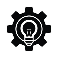 Lightbulb Gear Engineering Idea Icon