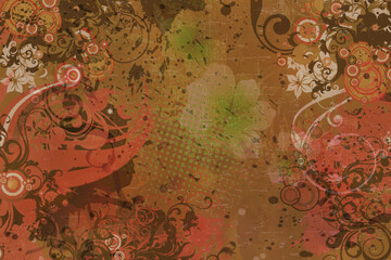 unique flower grunge element decorative background