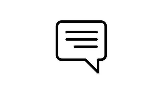 Chat Bubble Icon with Pop Up Animation 4K Transparent Background