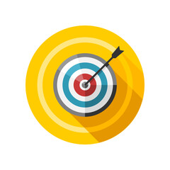Circle target shooting bow arrow icon flat vector design
