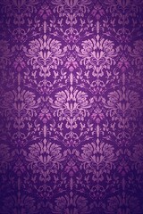 Deep Purple Victorian Damask Seamless Pattern Background