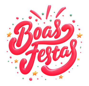 Boas Festas 3D festive lettering