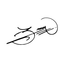 Overall Style and Form: The image features a highly stylized logo or signature, drawn with thick, flowing, connected lines, resembling calligraphy or artistic cursive.