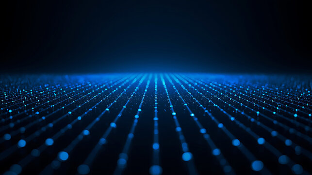 Abstract blue digital network connection background with glowing dots and connecting lines for technology concept