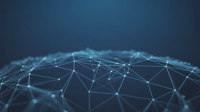 Abstract Technology Network Background with Connected Lines and Nodes Representing Data Communication and Global Connectivity - Powered by Adobe