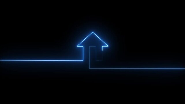 Animated Neon Home Button Icon Animation Glowing House Symbol Modern UI UX Dashboard Navigation Interface Highlighted Return Base Motion Graphic Design Element