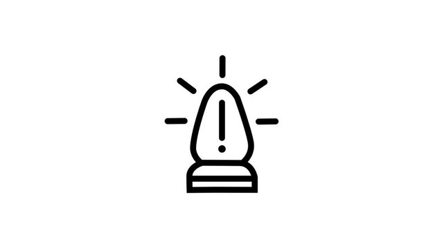 Animated Traffic Red Alert Icon Animation Glowing Warning Signal Emergency Indicator Flashing Stop Light Critical Attention Hazard Motion Graphic Design Element