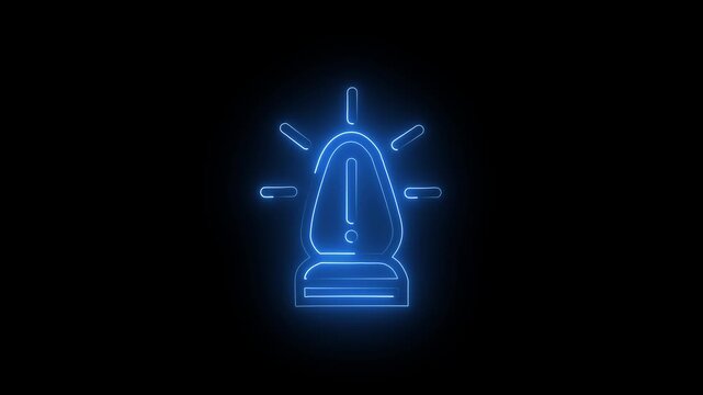 Animated Traffic Red Alert Icon Animation Glowing Warning Signal Emergency Indicator Flashing Stop Light Critical Attention Hazard Motion Graphic Design Element