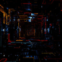 Fototapeta premium Running In The Tunnel Of Light