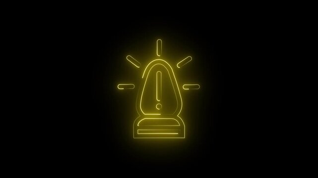 Animated Traffic Red Alert Icon Animation Glowing Warning Signal Emergency Indicator Flashing Stop Light Critical Attention Hazard Motion Graphic Design Element