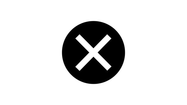 Animated Check Cross Arrow Icon Animation Glowing Tick X Direction Symbol Modern UI UX Approval Rejection Mixed Sign Motion Graphic Design Element