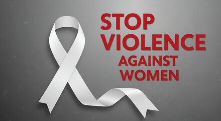 Stop Violence Against Women White Ribbon Awareness Campaign Graphic Design