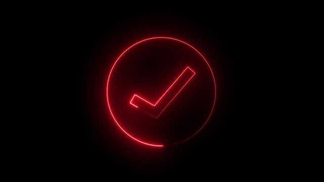 Animated Check Right Arrow Icon Animation Glowing Tick Forward Direction Symbol Modern UI UX Approval Success Sign Motion Graphic Design Element