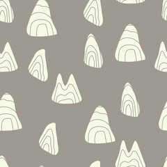 Hand drawn mountain abstract pattern. Vector illustration with naive mountains.