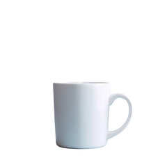 Obraz premium A simple white ceramic mug isolated on transparent background, perfect for coffee, tea, or any hot beverage, showcasing its clean design and minimalist aesthetic