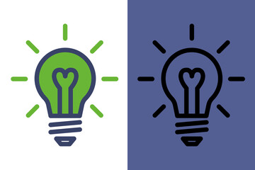 Eco Light Bulb Icon – Renewable Energy Idea