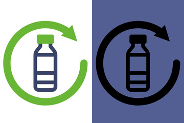 Recycle Bottle Icon Circular Eco Packaging and Sustainability
