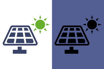 Solar Panel Icon Renewable Energy and Eco Power Source
