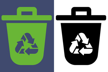 Recycling Bin Icon for Waste Management and Eco Sustainability