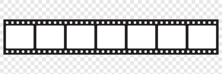 Film strip. Retro film strip frame. Cinema filmstrip template. Video film strip roll. Tape photo film strip frame, video film strip roll. Film negative frames vector.