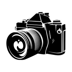 Black silhouette of a tree with intricate branches against a white background for nature and design concepts.