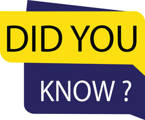 A graphic illustration of the question 'Did You Know?' presented in overlapping yellow and dark blue speech bubbles.