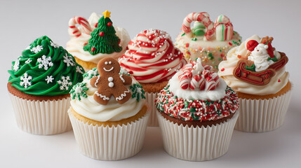 Christmas cupcakes with gingerbread and icing festive look
