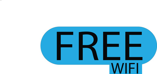 A modern graphic sign indicating the availability of free wifi service on a clean white background.
