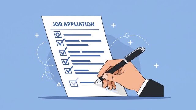 Job Application Form Completion: Pen in Hand