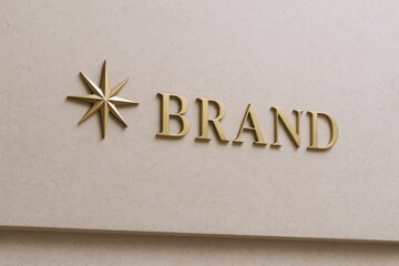 Naklejka na ściany i meble Elegant Gold Logo Mockup on Textured Paper Background for Brand Identity Presentation