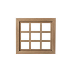 Obraz premium A Simple Wooden Framed Window with Nine Square Panes Against a Black Background