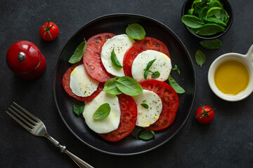 Fresh tomatoes, mozarella cheese  and basil