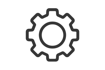 Bold line cogwheel symbol for settings, configuration, and technical support