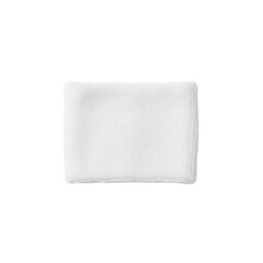 Fototapeta premium A single white towel isolated on a black background for clean and versatile use