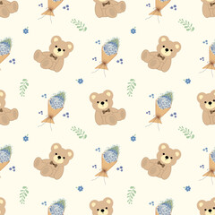 seamless pattern with teddy bears