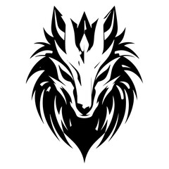 Black silhouette of a tree with intricate branches against a glowing orange sunset sky during a tranquil evening scene