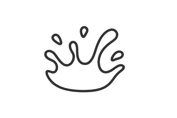 Minimalist continuous line icon of a dynamic liquid splash or water crown