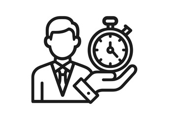 Professional person holding a stopwatch symbolizing time management and efficiency in business
