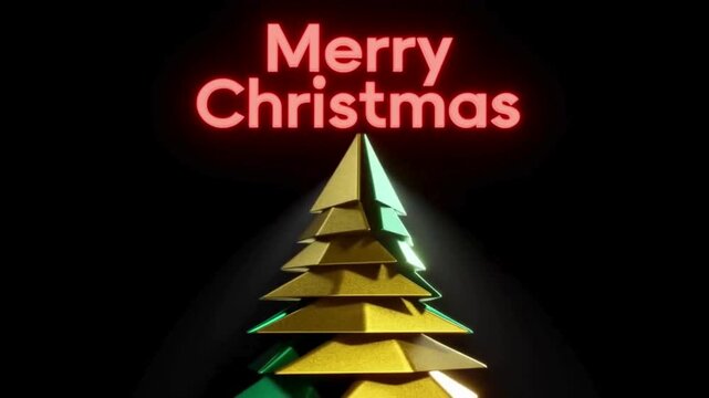 Golden Christmas tree vector illustration design for a winter holiday greeting card