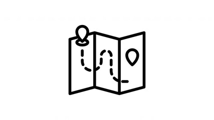Animated Hiking Route Navigation Map